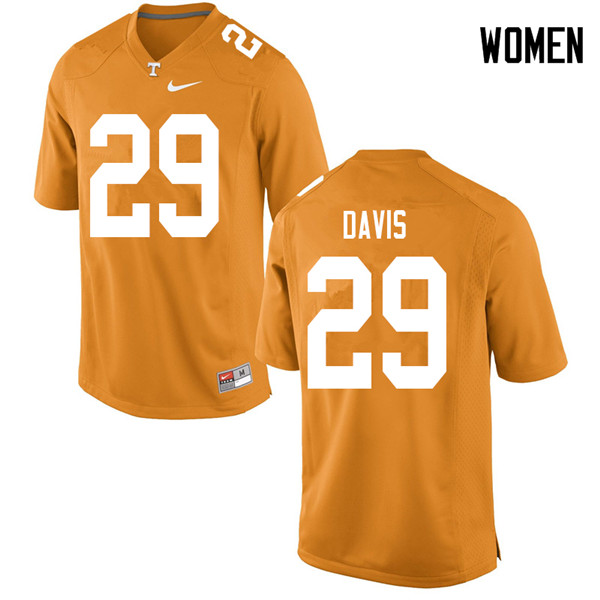 Women #29 Brandon Davis Tennessee Volunteers College Football Jerseys Sale-Orange